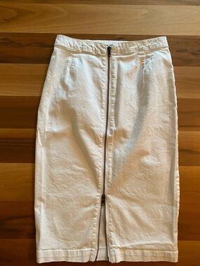 BDG White back-Zip Pencil midi Skirt